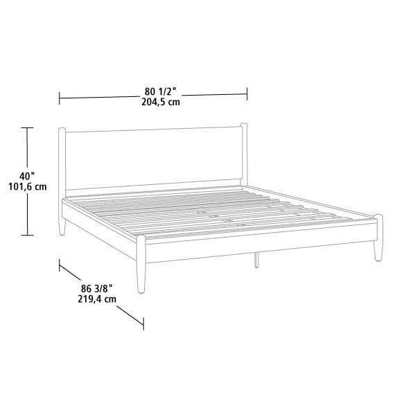 Better Homes & Gardens Greyson King Platform Bed, Black Faux Leather and Acorn Finish