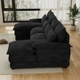 thumbnail image 6 of Wiilayok U Shaped Cloud Couch Modular Sectional Sofa, 110" Fluffy Chenille Extra Deep 4 Seat Upholstery Sofa Sleeper with Double Chaise & Memory Foam,Black, 6 of 9