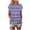 Purple, variant on Summer Fashion Oversize Shirts for Womens 2025 Casual Short Sleeve Round Neck Print Ladies Blouse