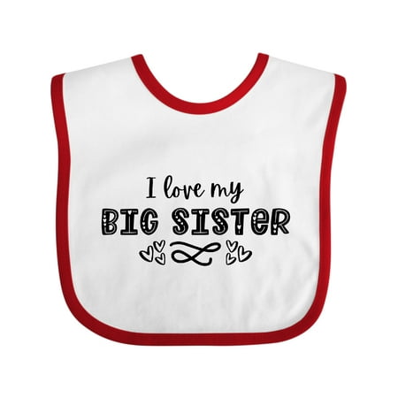 

Inktastic I Love My Big Sister with Hearts Gift Baby Boy or Baby Girl Bib