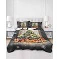 thumbnail image 2 of Quilts Twin-XL Size Bedding Set, Black Christmas Tree Lightweight Quilted Comforter, Watercolor Xmas Snowflake Soft Reversible Bedspread Coverlet with Pillow Covers for All Season, 68" x 98", 2 of 7