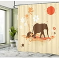 thumbnail image 4 of Ambesonne Animal Shower Curtain, Savannah Tropical Lands Art, 69"Wx84"L, Orange Brown and Cream, 4 of 4