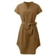 thumbnail image 3 of Vestidos Para Mujer Verano Vestido Casual Liso de Mujer Vestido de Manga Corta Con Cuello En V Vestido Casual Suelto, 3 of 3