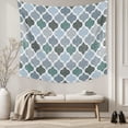 thumbnail image 5 of Green Grey Morocco Pattern Tapestry for Bedroom Wall Hanging Tapestry,Turquoise Modern Moroccan Geometric Ceiling Backdrop Tapestries Poster Blanket Wall Decor for Teens Room Living Room 39" x 59", 5 of 8