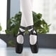 thumbnail image 3 of Zapatos de punta de ballet para niñas y mujeres, zapatos de bailarina con cinta y almohadillas para los dedos, 3 of 8