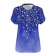 thumbnail image 5 of Camisetas Casuales de las Mujeres Más Tamaño V-Cuello Impresión Manga Corta Color Sólido Base de Verano Superior, Ligero para Diario, 5 of 9