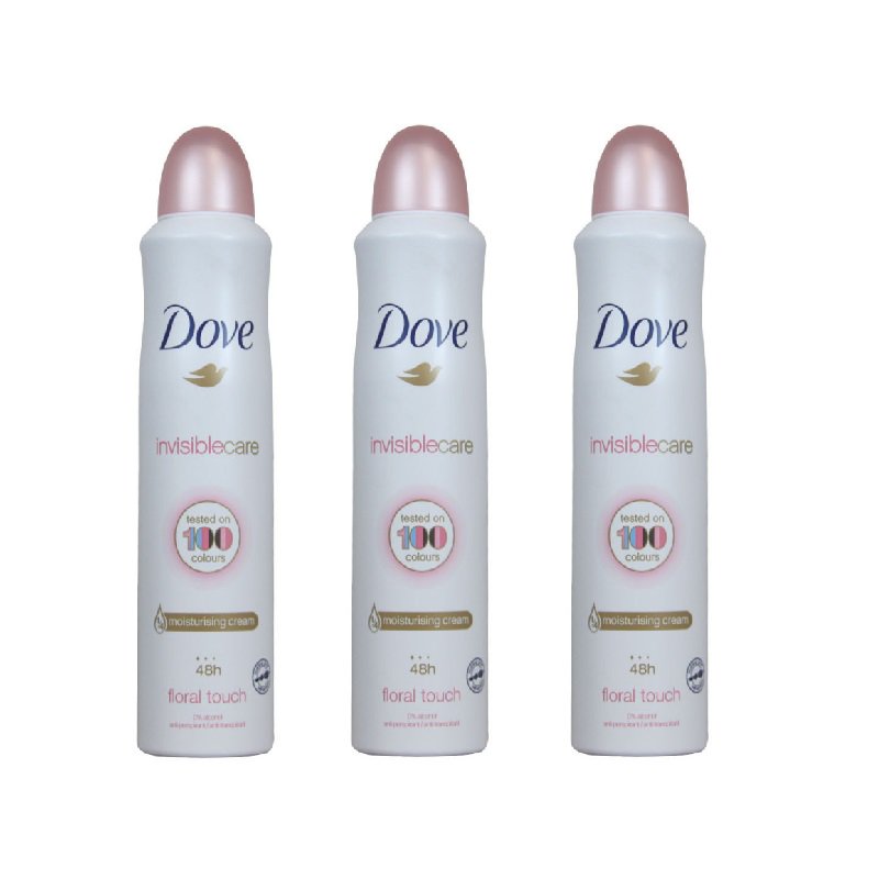 3 Pack Dove Invisible Care Floral Touch 48hr Antiperspirant Deodorant