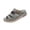 Gray, variant on Platform Slide Sandals For Women Matte Faux Leather Three Wide Instep Straps Tortoise Shell Round Buckle Open Toe Slip On Wedge Slide Footwear