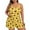 Yellow, variant on Fengactive Women's Plus Size Pajama Set Cute Cartoon Print Sleepwear Cami Top and Shorts Loungewear
