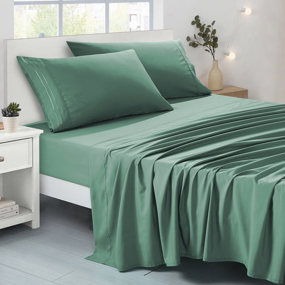 JCrown Premium Hotel Style Bed Sheets – Rich and Soft Hand, Breathable, and Cooling – Resistant to Wrinkle, Shrinkage, Fade, and Stain – Easy Care (Teal, Queen)