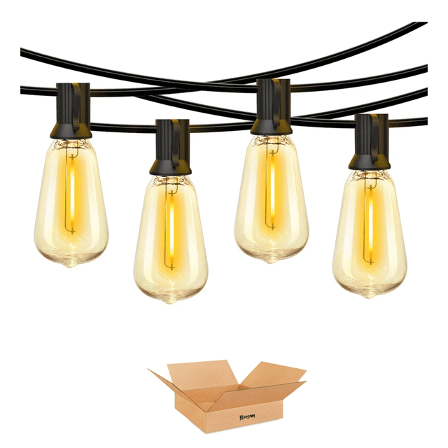 Guirnalda De Luces Bloosom 30+2 Led Focos De Exterior Vintage 20m Negro