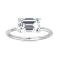 thumbnail image 4 of Balma - East To West Emerald Cut Moissanite Lab- Diamond Solitaire Engagement Ring with Thin Band, 4 of 5