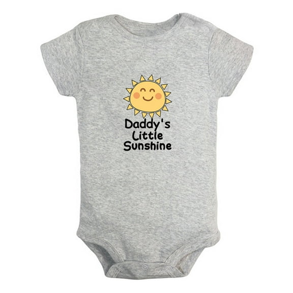 Daddy's Little Sunshine Funny Rompers For Babies, Newborn Baby Unisex Bodysuits, Infant Jumpsuits, Toddler 0-12 Months Kids One-Piece Oufits (Gray, 6-12 Months)