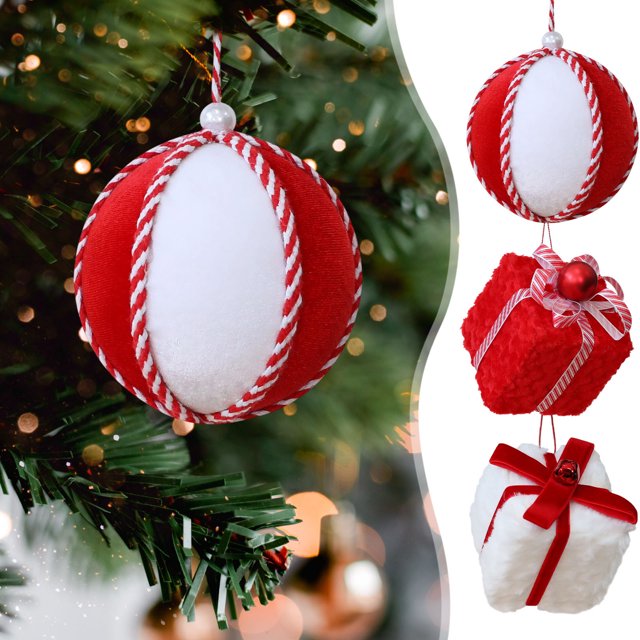 Decorar Set de regalo de adornos navideños en caja de regalo para decoración del árbol y exhibición navideña del hogar (1 pieza) Rkxzt