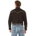 thumbnail image 2 of Scully Men's Diamond Embroidered Long Sleeve Western Shirt Black/White X-Large, 2 of 2