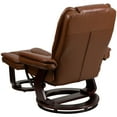 thumbnail image 6 of Flash Furniture Bali Contemporary Multi-Position Recliner with Horizontal Stitching and Ottoman with Swivel Mahogany Wood Base in Brown Vintage Leather, 6 of 13