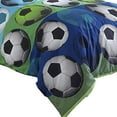 thumbnail image 3 of Benjara BM225199 Comforter Set with Soccer Theme, Multi Color - Twin Size - 3 Piece, 3 of 5