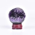 thumbnail image 1 of AMOYSTONE Amethyst Cluster Ball 2.8-3.2" | Witchcraft Ritual Orb with Natural Druzy Formation, 1 of 7