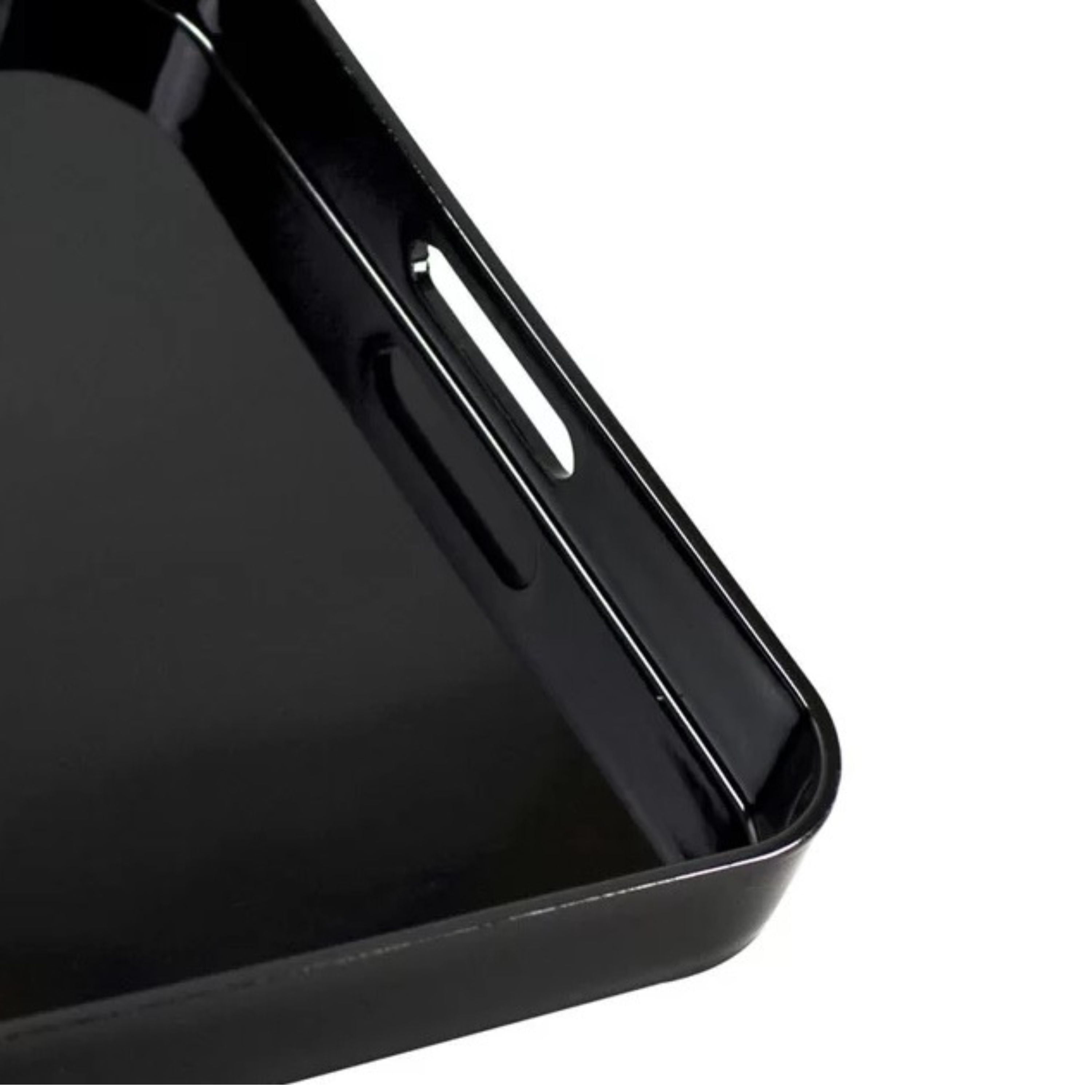 10 Strawberry Street Lacquer Square Serving Tray, Black