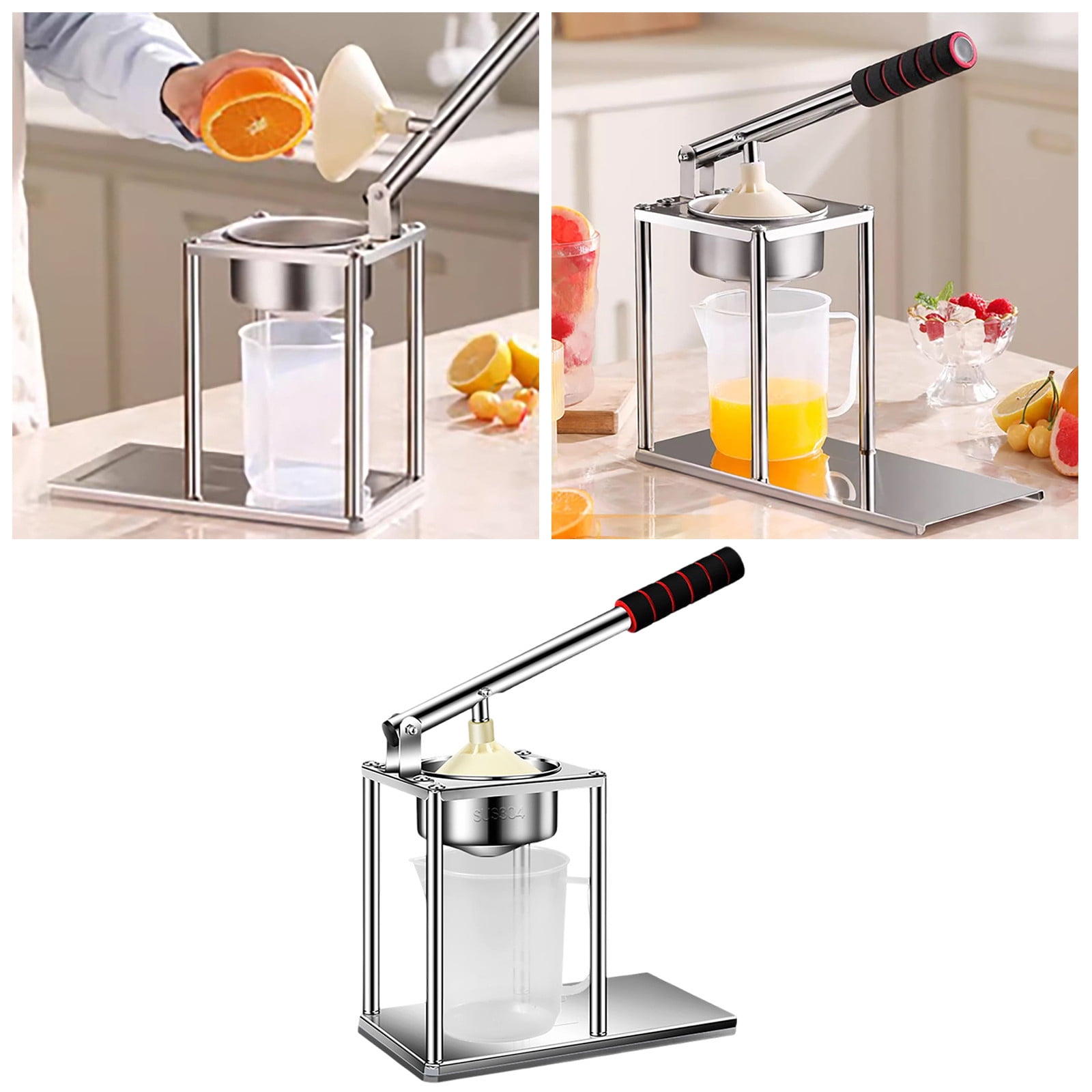 Manual Juicer Machine Heavy Duty Stainless Steel Fruit for Home Kitchen Commercial Use
