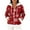 Wine, variant on Women's Casual Fashion Long-Sleeve Zip-Up Fleece Hooded Cardigan with Christmas Print, Cozy and Warm for Winter Season,Wine,XL