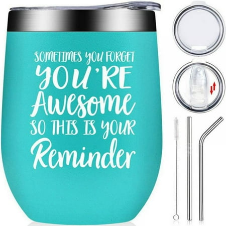 

Stainless Steel Insulated Travel Tumbler Sometimes You Forget That You are Awesome - Inspirational Birthday Graduation Gifts for Women Men Coworker Friends(12oz)