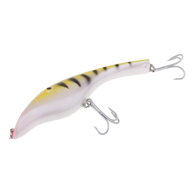 Cebo De Pesca Cebo Señuelo De Pesca Cebo Duro Crankbait Anzuelo 3D 1/0 # ABS Material Plástico Durable Para Usar Naranja amarillo Macarena Cebo del lápiz de la pesca