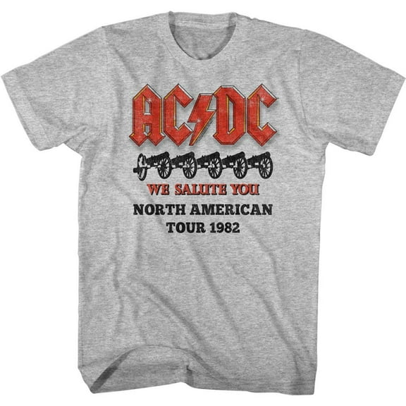 AC/DC Cannons Salute Graphite Heather Adult T-Shirt