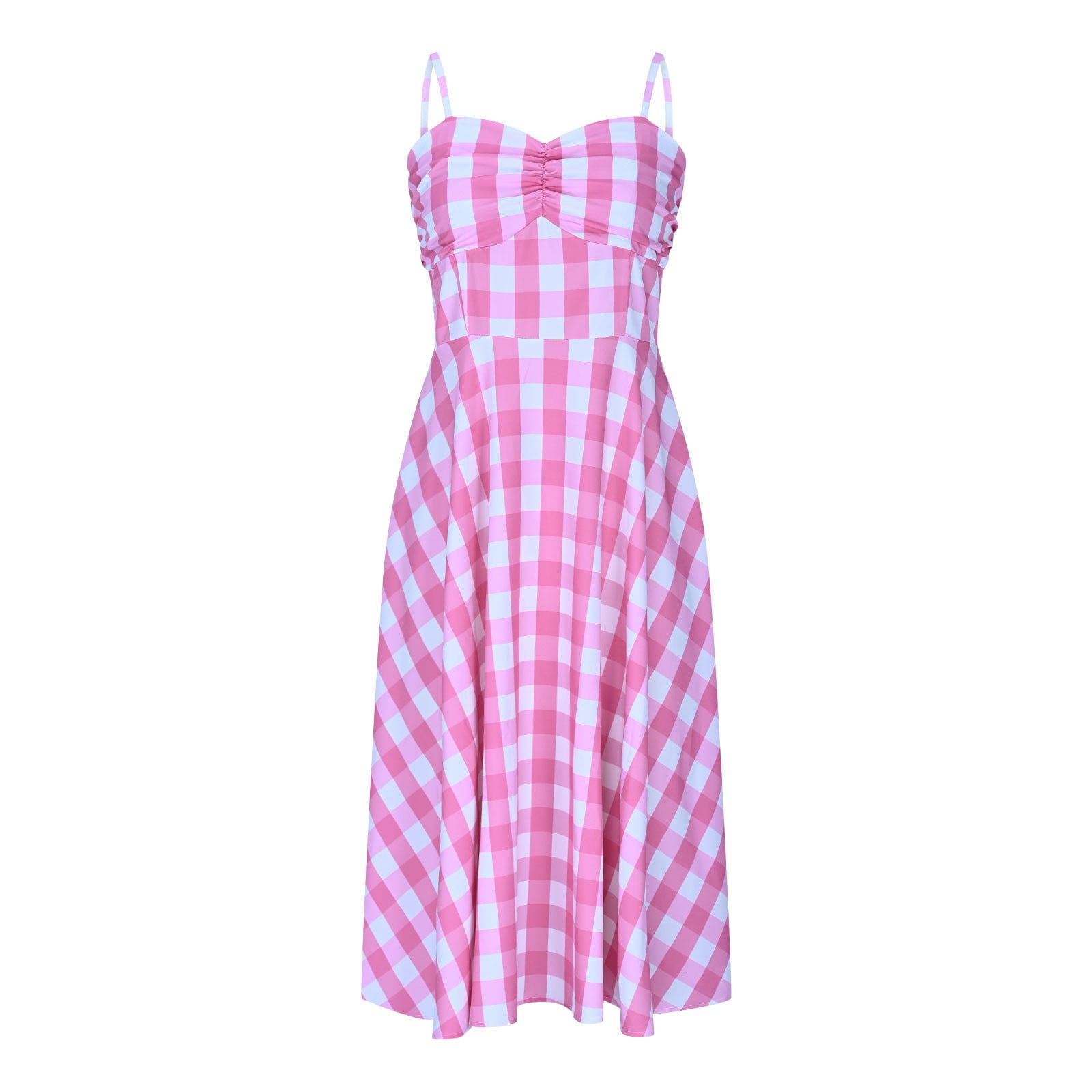 LVHAOGJOB Womens Midi Dress with Pockets Summer Causal Sleeveless Dress Loose V Neck Strap Elegant Sundress for Mujer Solid