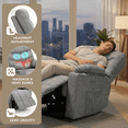 thumbnail image 2 of Legooin Electric Recliner Chair with Vibration Massage and Heat, Remote Control Massage Chair for Elderly, 32"W x 30"D x 41"H, Light Gray, 2 of 8