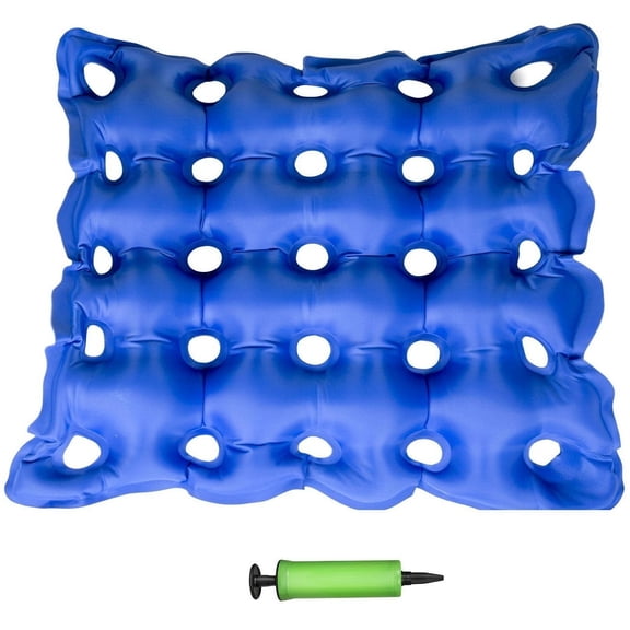 Air Self Inflatable Waffle Cushion Seat Pad Medical Hemorrhoids Free Pump