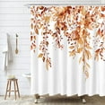 thumbnail image 3 of Orange Eucalyptus Shower Curtain Sets, Watercolor Bright Leaves on The Top Plant with Floral Bathroom Decoration 72x72 Inch with Hooks, 3 of 6