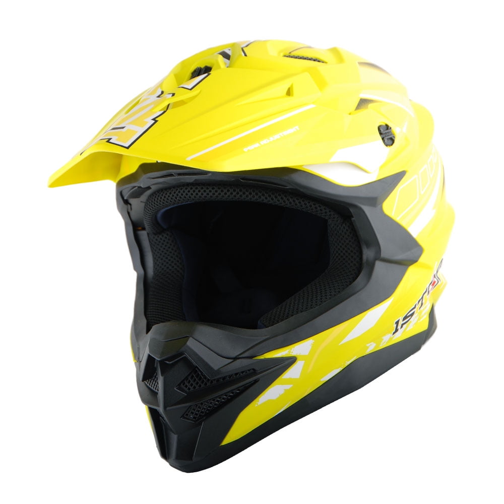 1Storm Motocross Adult Helmet Downhill Mountain Bike Helmet BMX MX ATV Dirt Bike Storm Style HF803; Storm Yellow