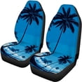 thumbnail image 5 of Uourmeti Blue Palm Tree Print Car Seat Covers 3 Pieces Car Seat Covers Full Set Auto Decor Easy to Install Suitable for Truck Cars, 5 of 10