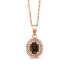 Gem Stone King 1.57 Ct Oval Brown Smoky Quartz 18K Rose Gold Plated Silver Pendant