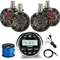 thumbnail image 2 of KMC2 Kicker Gauge-Mount Marine-Grade AM/FM Radio Bluetooth Receiver Media Player, 4 x 8" Loaded Marine Can LED Speakers (Charcoal Grill on Black Can), 50Ft. Speaker Wire, Aux Mount, 40 " Antenna, 2 of 8