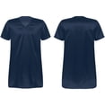 thumbnail image 2 of Alvivi Men Satin Nightgown V Neck Short Sleeve Sleepwear Solid Nightwear Navy_Blue L, 2 of 7