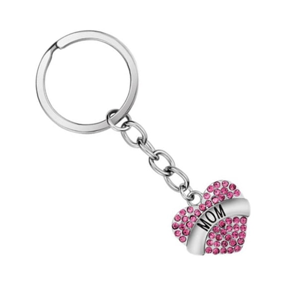 YUNLIGHTS Crystal Heart Keychain in Blue Premium Alloy Key Ring for Mom Expressing