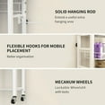 thumbnail image 7 of RFCUIBIJ Over The Toilet Storage Shelves  3 Tiers Bathroom Storage and Organizer Shelf  with Retractable Baskets and Rolling Wheels for Toilet  Metal  White, 7 of 7