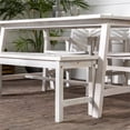 thumbnail image 4 of Vincent Solid Acacia Wood 4 Piece Chevron Dining Set in White Wash, 4 of 5