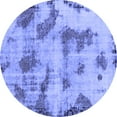 thumbnail image 1 of Ahgly Company Machine Washable Indoor Round Abstract Blue Modern Area Rugs, 5' Round, 1 of 4
