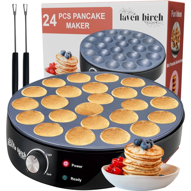Mini antiadherente eléctrico Laven Birch para hacer tortitas, 24 unidades