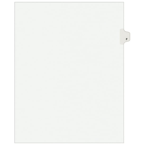 Avery Individual Legal Dividers Avery Style, Letter Size, Side Tab F