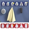 thumbnail image 3 of Wosthever Colgador autoadhesivo de 6 uds./ recortable para Hotel, sala de estar, baño, puerta de cocina, bufanda colgante, bolso, abrigo, gancho Almacenamiento y organización del hogar Rojo, 3 of 6