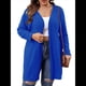 thumbnail image 1 of Suéter Tipo Cárdigan de Punto con Abertura Frontal, Liso y Acanalado, para Mujer Azul 4XL, 1 of 8