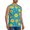 thumbnail image 2 of Pofeuu Bee Sunflower Print Men's Muscle T-Shirt, Sleeveless, Muscle Tank, Classic Muscle Tee Top For Men Casual Sleeveless Muscle T-Shirt Trendy Clothes-Small, 2 of 7