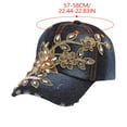 thumbnail image 3 of BRDFRL Bling Women Baseball Cap Flower Snapback Rhinestone Sun Hats Adjustable Denim Jeans Hat, 3 of 5