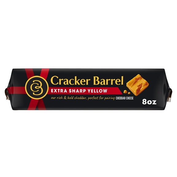 Cracker Barrel Extra Sharp Yellow Cheddar Cheese, 8 oz Block