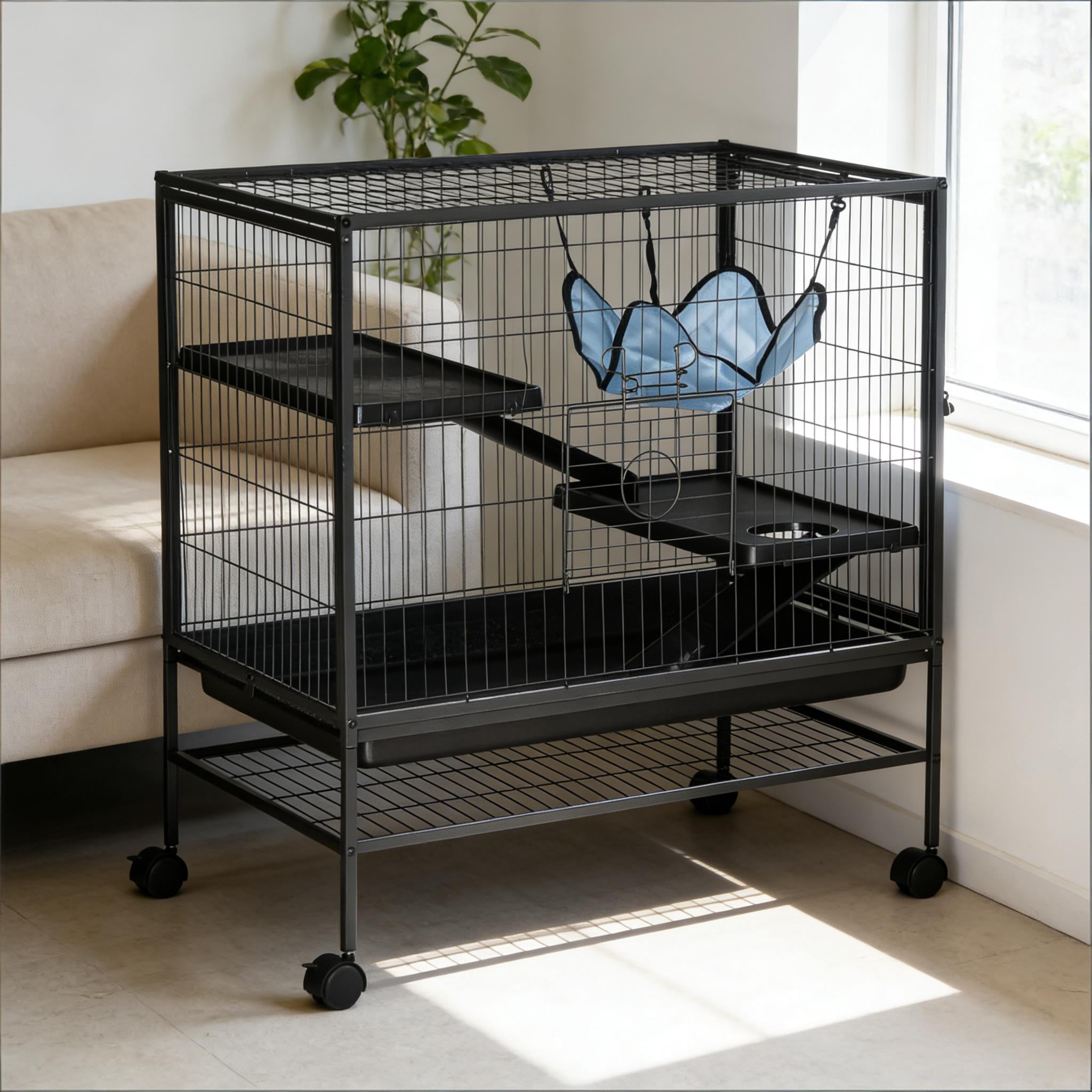 Pet House,Small Animal Hutch Cage,Small Pet Hutch with Wheels