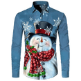 thumbnail image 1 of Camisa hawaiana con tema navideño de Papá Noel para hombre, Tops informales Vintage, ropa de manga larga con estampado de flores en 3d, vacaciones Y2k, 1 of 4